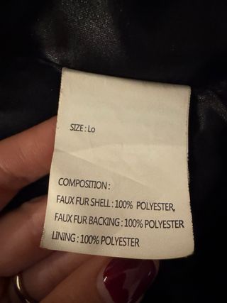 Coralise pelliccia sintetica nera