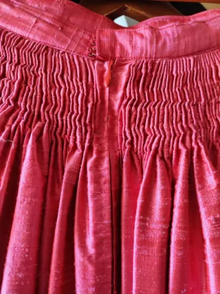 Falda Huetana rosa fucsia seda salvaje