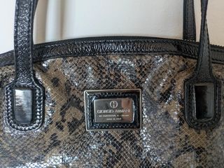 Borsa Armani Pelle Serpente Marrone Nera
