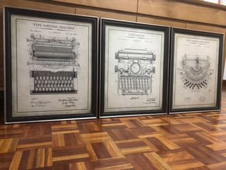 3 Cuadros Máquina Escribir Antigua