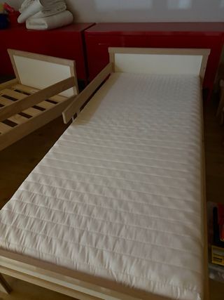 Cama infantil completa madera y blanco