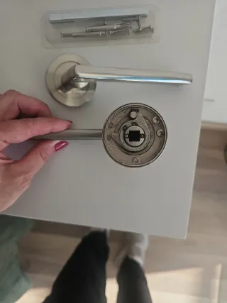 Juego 2 Manivelas Puerta Acero Inoxidable