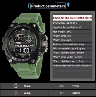 Reloj Deportivo Negro y Rojo