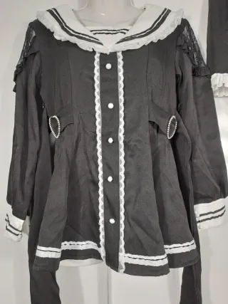 Conjunto Lolita Gótica Jirai Kei Negro y Blanco