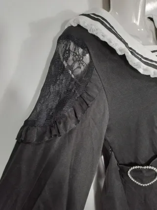 Conjunto Lolita Gótica Jirai Kei Negro y Blanco