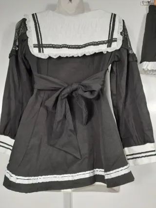 Conjunto Lolita Gótica Jirai Kei Negro y Blanco