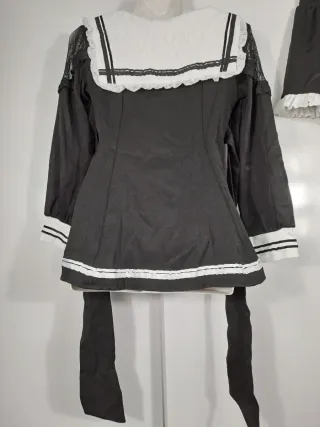 Conjunto Lolita Gótica Jirai Kei Negro y Blanco