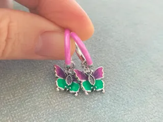 Pendientes mariposa plata de ley