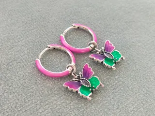 Pendientes mariposa plata de ley