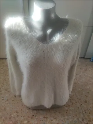 Jersey pelo blanco mujer talla única