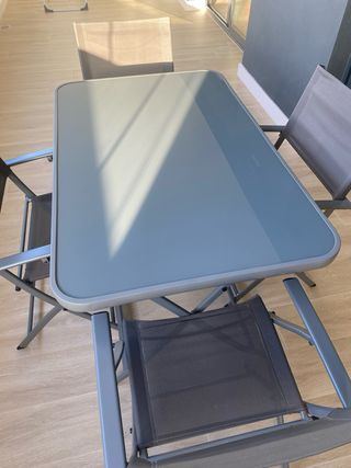 Conjunto mesa y sillas terraza