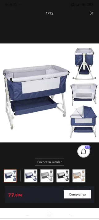 2 Cunas de colecho para bebé con colchón