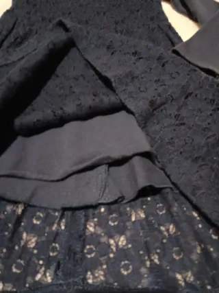 Vestito bambina pizzo blu 3 anni