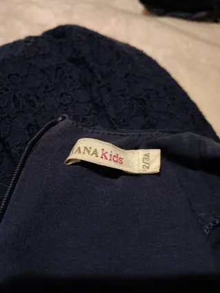 Vestito bambina pizzo blu 3 anni