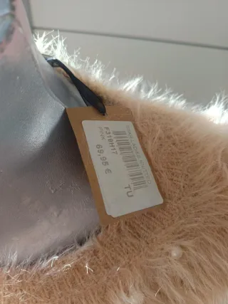 Jersey peluche perlas salmón talla única