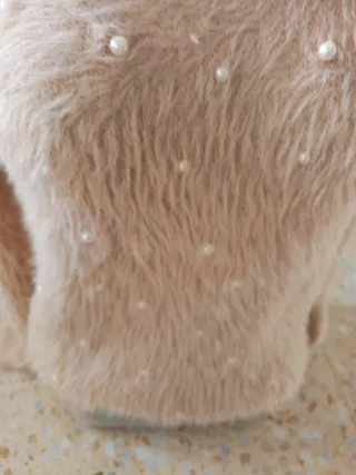 Jersey peluche perlas salmón talla única