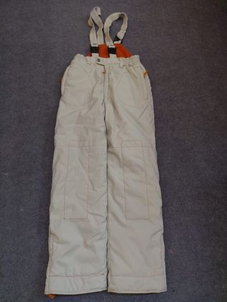 Pantalón de esquí beige con tirantes