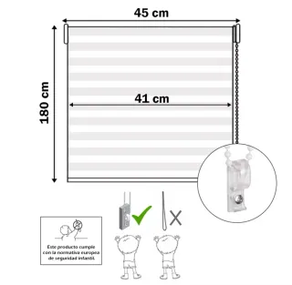 2 unità Tenda Rullo Giorno e Notte Bianca