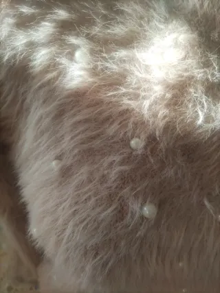 Jersey rosa peluche perlas talla única