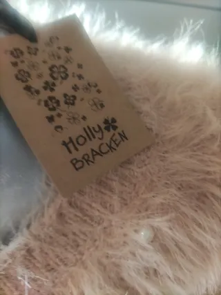 Jersey rosa peluche perlas talla única