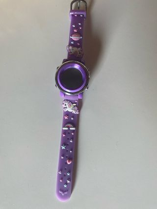 Reloj digital niña unicornios morado