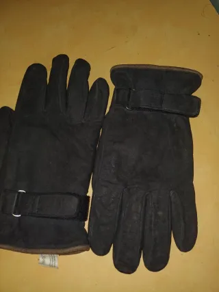Guantes de cuero forrados talla 9