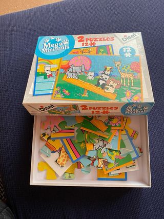 2 Puzzles Mega Minimals 12 piezas