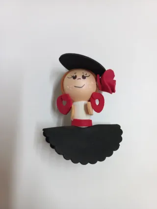 Broche Flamenca Negro y Rojo