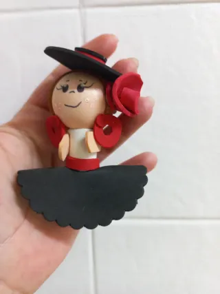 Broche Flamenca Negro y Rojo