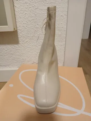 Botines Beige Tacón Plataforma