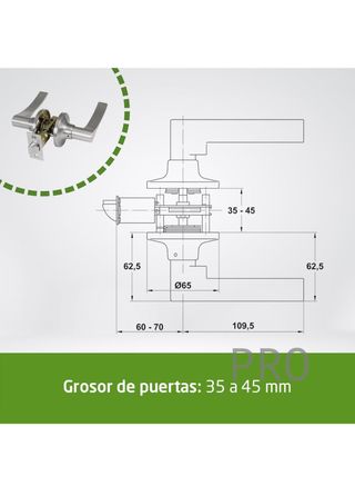 Manilla de paso con picaporte Amig
