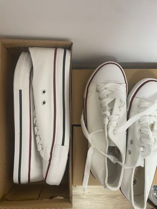 Zapatillas Converse Polipiel Blancas Lote