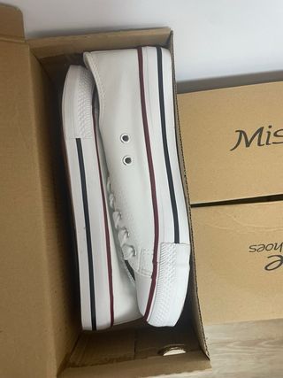 Zapatillas Converse Polipiel Blancas Lote