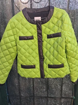 Giacca Moschino trapuntata verde e nera