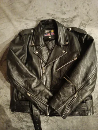 Chaqueta Cuero Biker Negra Cowhide