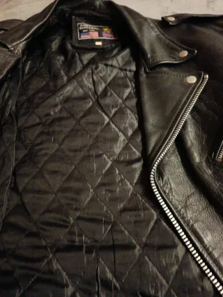 Chaqueta Cuero Biker Negra Cowhide