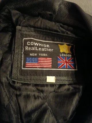 Chaqueta Cuero Biker Negra Cowhide