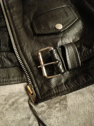 Chaqueta Cuero Biker Negra Cowhide