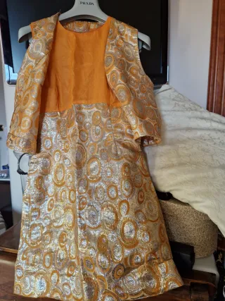 Vestitino vintage anni 60 in giorgette e laminato