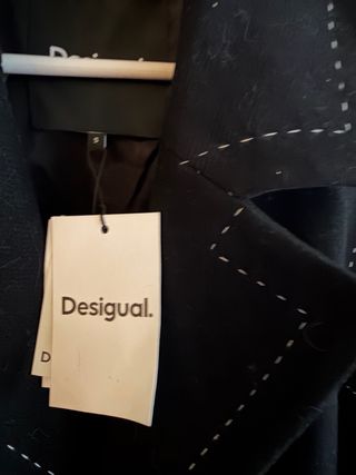 Abrigo Desigual Stitc Negro Nuevo Talla S