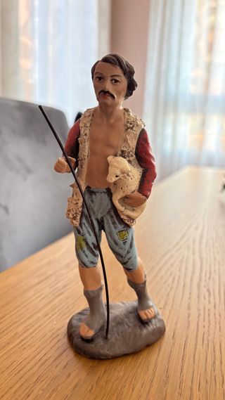 Figura Pastor Belén con Cordero de 17cm