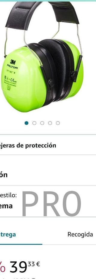 Orejeras de protección, 1 unidad/caja, verde
