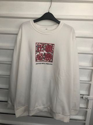 Sudadera Shein Blanca con Estampado