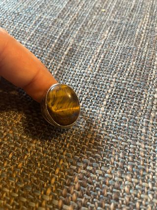 Anillo Plata Ojo de Tigre Talla 24