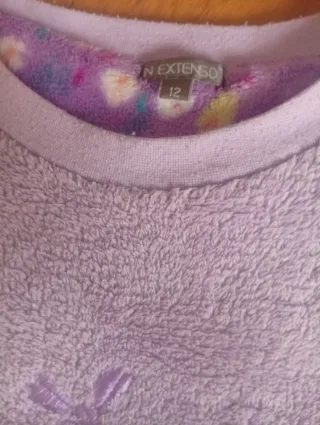 Pijama morado oso talla 10-11