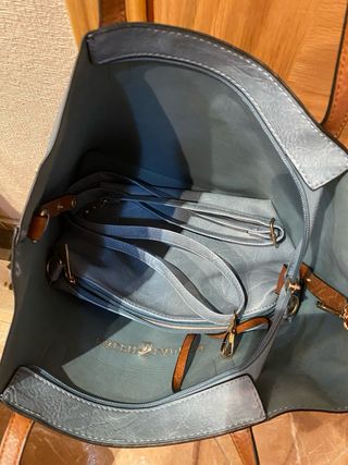 Bolso Ralph Lauren Azul y Marrón