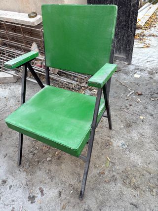 Silla Retro Verde Metálica