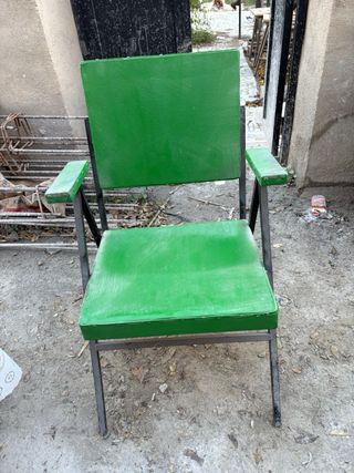 Silla Retro Verde Metálica