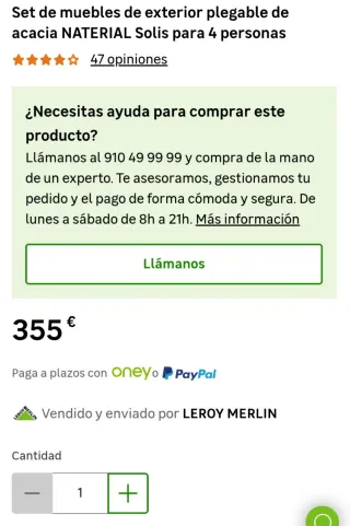 Mesa plegable y 4 Sillas de Jardín Madera