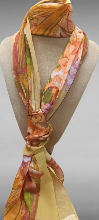 Pañuelo seda china estampado floral